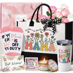 Gifts for Mom Valentines Day Gifts from Daughter Son kids Best Mom Birthday Gifts Basket for Mom Women Mother-in-Law Mom Mothers Day Gifts New Mom Gifts for Wife from Husband with Tote Bag Tumbler