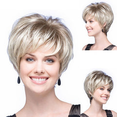 Grey Silver White Mom Fashion Wig