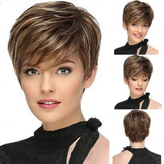 Grey Silver White Mom Fashion Wig