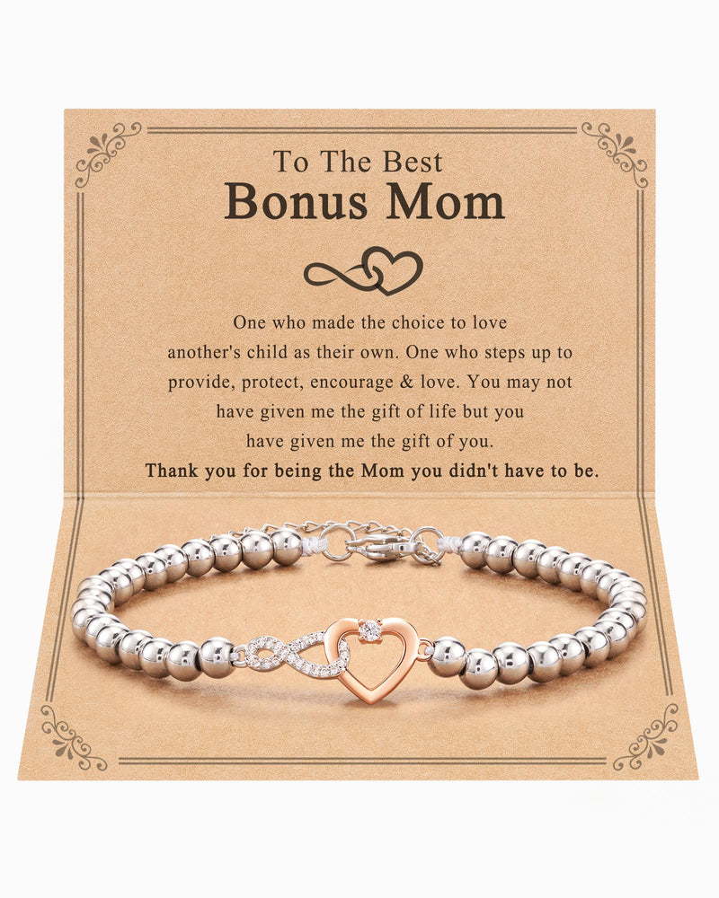 Shonyin Bonus Mom Gifts Bonus Mom Christmas Gifts for Step mom Bonus Mom Bracelet Christmas Mothers Day Valentines Day Gifts Stocking Stuffers for Women Adults 2024