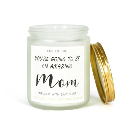 CHLJAR New Mom Gifts for Women - Handmade Lavender Natural Soy Wax mom to be Gift Candle Pregnancy Must Haves Pregnancy Gifts for Expecting Mom Wife Friend Sister