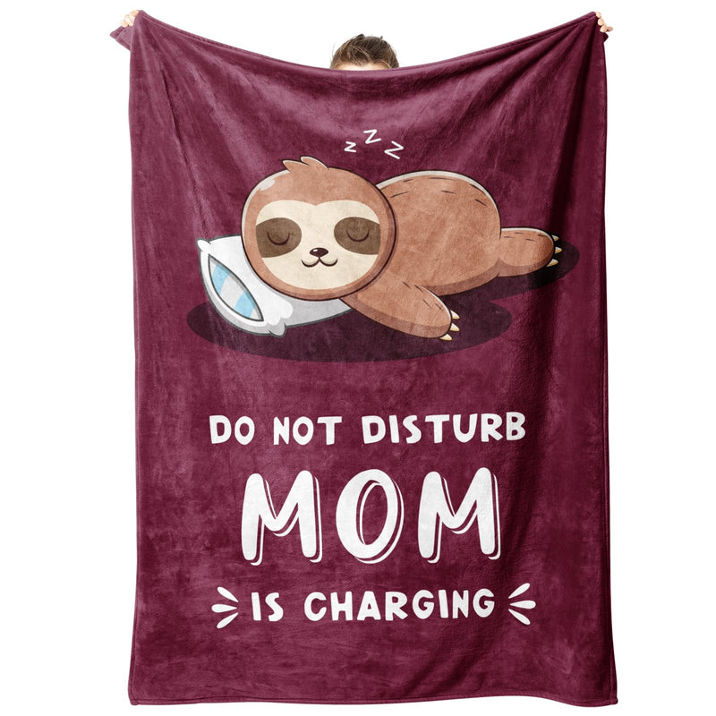 Mom Birthday Gifts Mom is Charging Sloth Blanket Gifts for Mom from Daguther Son Funny Mom Gifts for Mothers Day Christmas Super Soft Throws Blanket for Mom 60