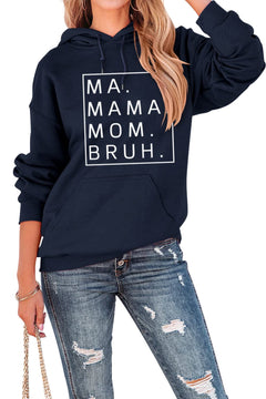 Women Mama Mommy Mom Bruh Pullover HoodieMA Mama Mom Bruh Sweatshirt for Women (2L)