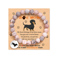 JOGDIAM Dog Mom Gifts for Women Dog Gifts for Dog Lovers with Gift Message Card Dachshund Gifts Dog Mom Bracelets for Mom Grandma Daughter Wife friend Friends