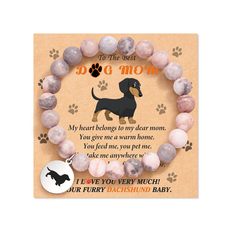 JOGDIAM Dog Mom Gifts for Women Dog Gifts for Dog Lovers with Gift Message Card Dachshund Gifts Dog Mom Bracelets for Mom Grandma Daughter Wife friend Friends
