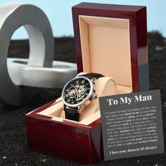 To My Man Life, Love, Best Friend – Luxury Openwork Watch