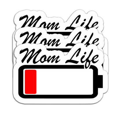 (3PCS) Mom Low Battery Sticker Tired Mom Stickers Mom Life Sticker Mom Decals for Books Laptops Water Bottles Tumblers Waterproof Vinyl Decal Gift for Mom Mama Grandma Mothers Day 3 x 1.9 