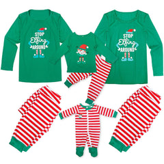 Dad Mom Baby Kid Family Matching Christmas Pajamas Sleepwear Homewear Set (Medium Mom)