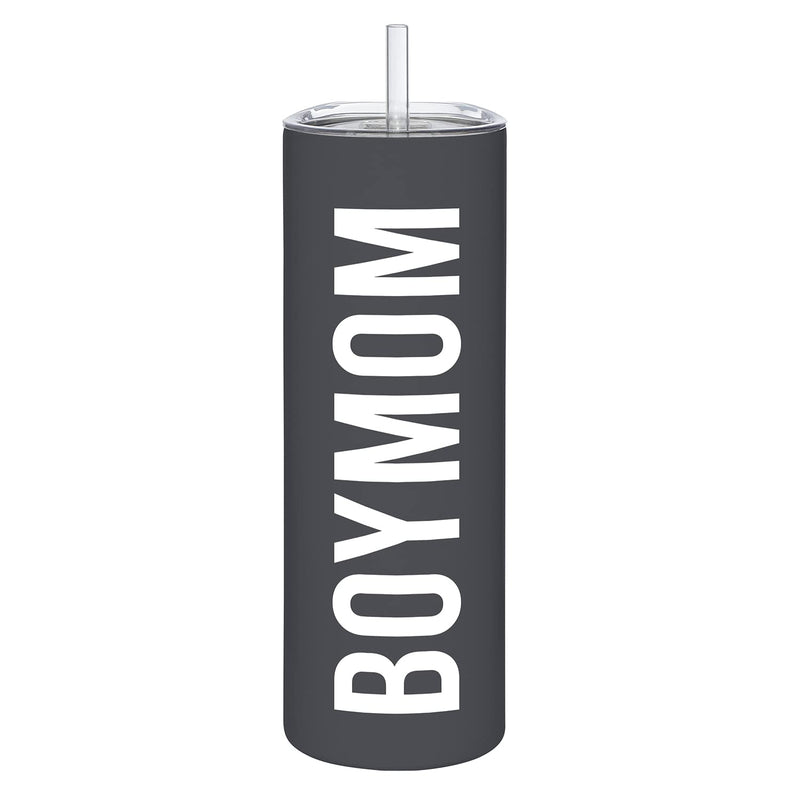 Stephan Baby Gift for Mom Matte Stainless Steel Skinny Tumbler With Straw 20-Ounce Boy Mom